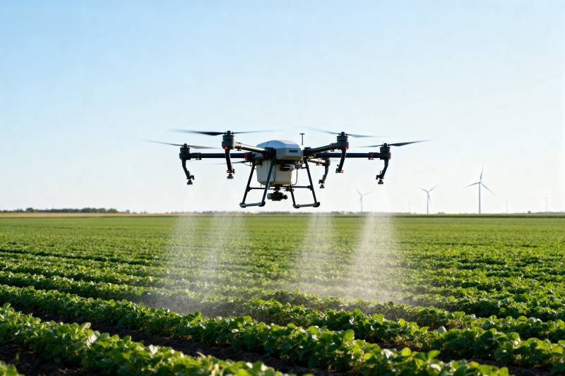 无人机农田喷洒图片