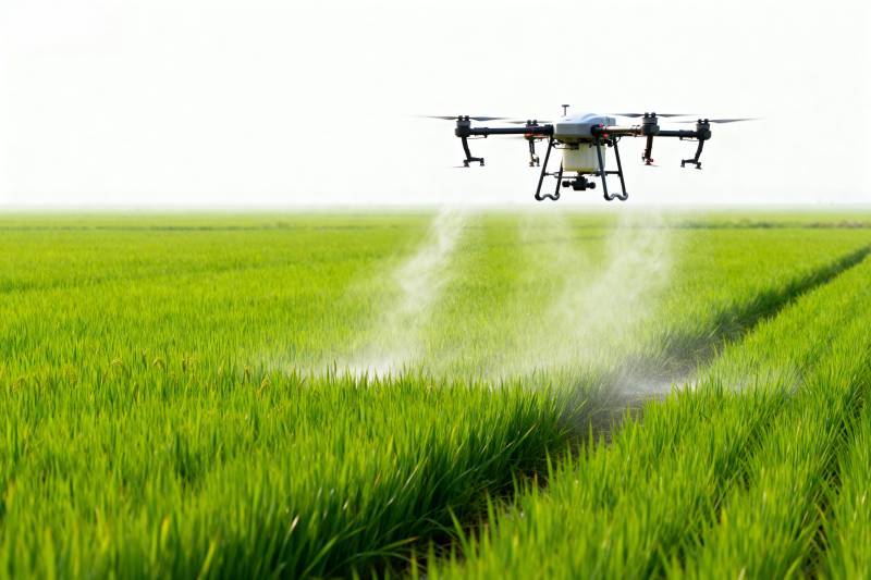 无人机喷洒农田图片