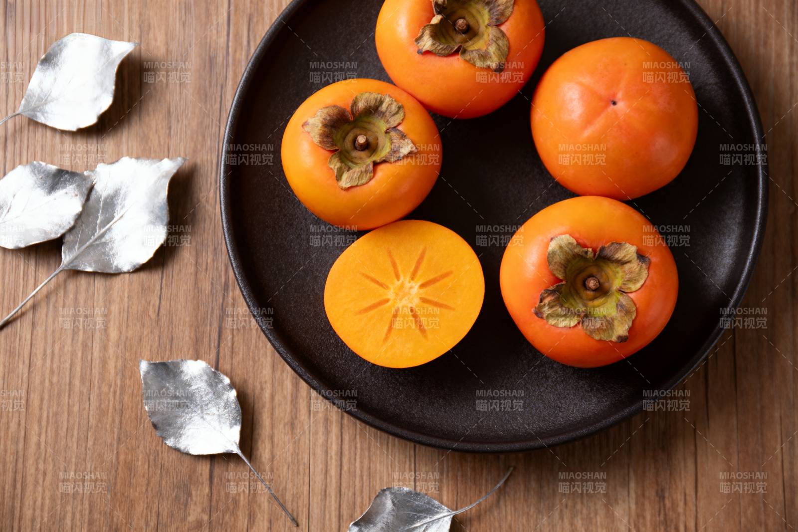 柿子静物图图片