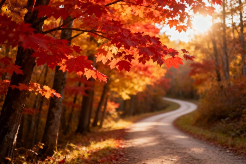 秋日林间小径图片