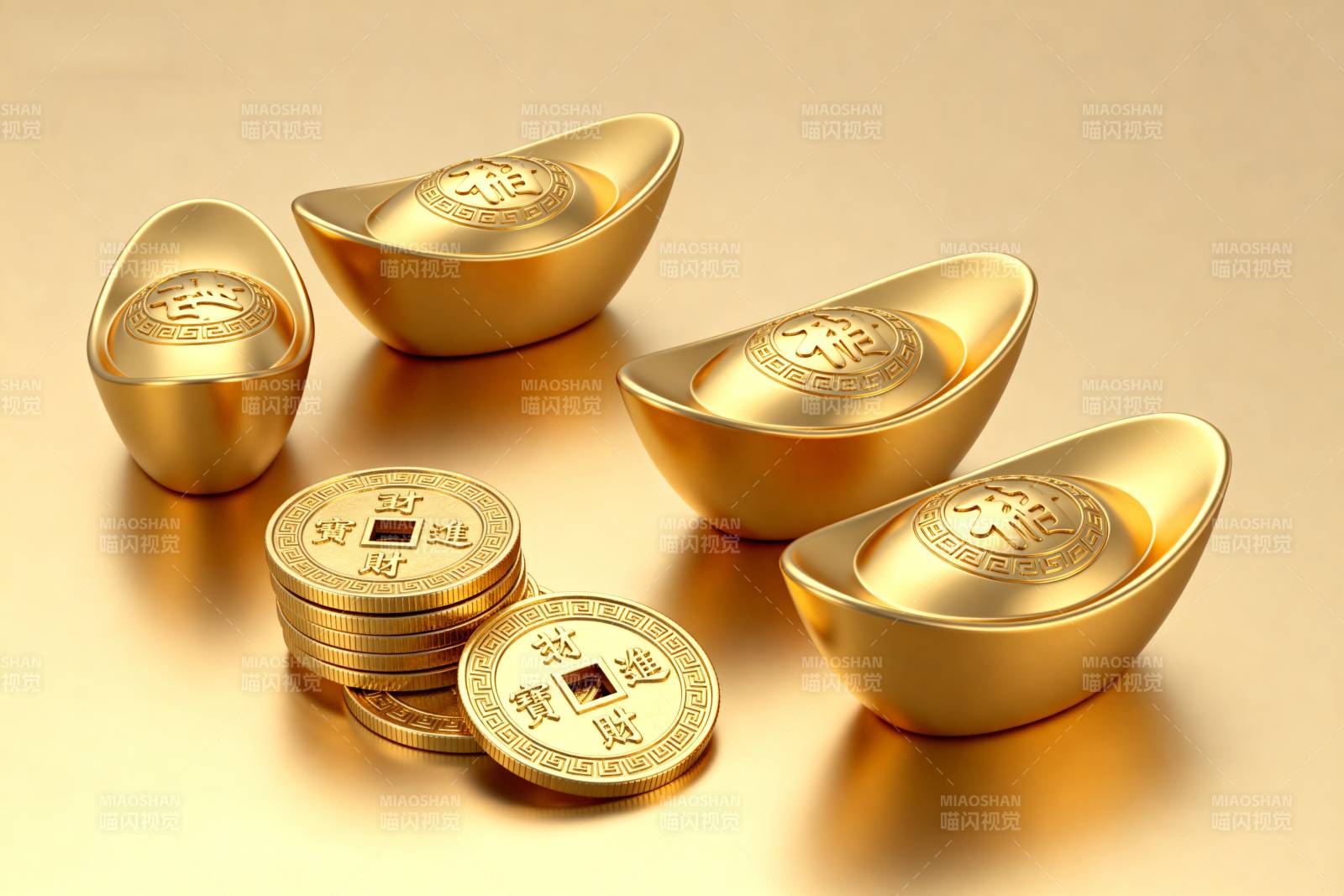 金元宝与金币图片