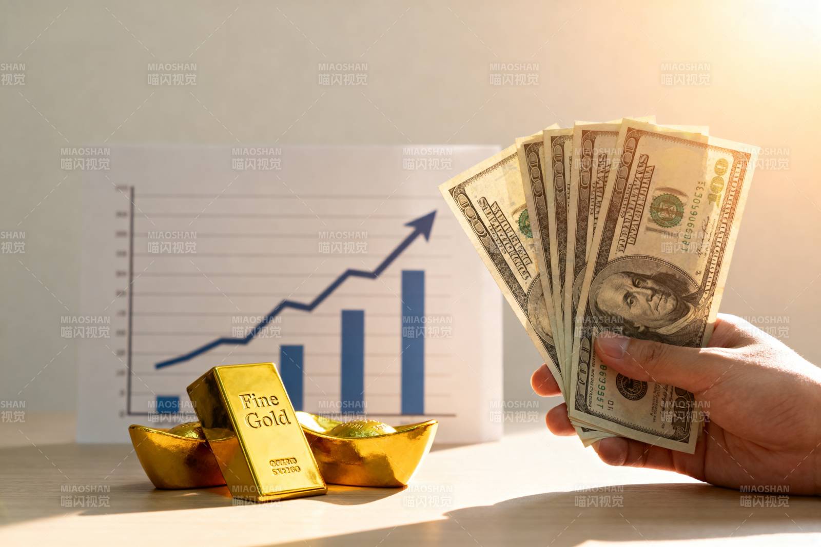 黄金美元双涨图片