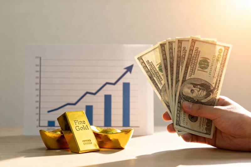 黄金美元双涨图片