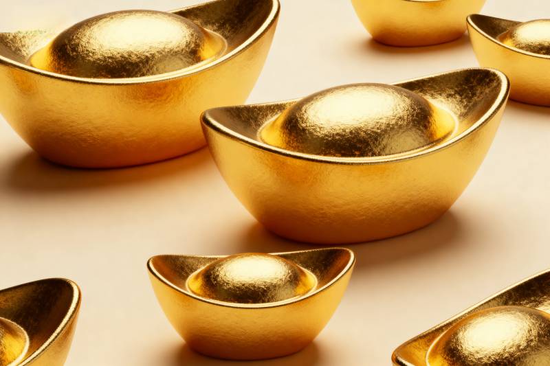 金元宝闪耀光芒图片