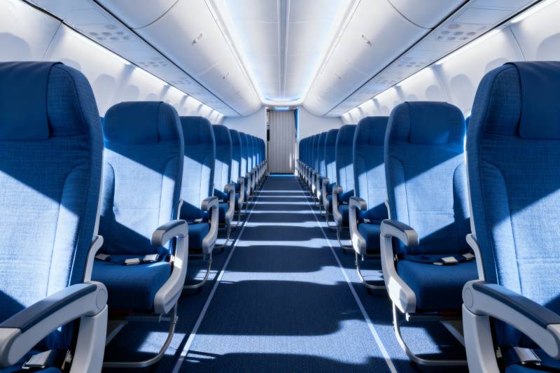 飞机客舱内部景象图片