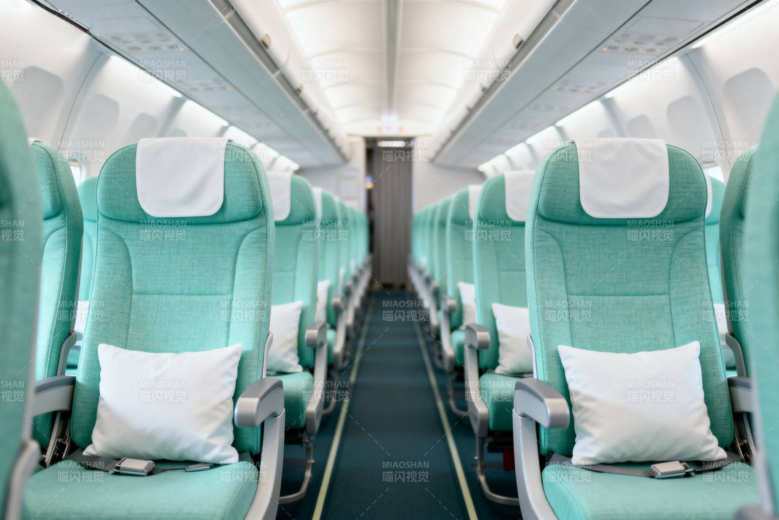 飞机客舱座椅特写图片