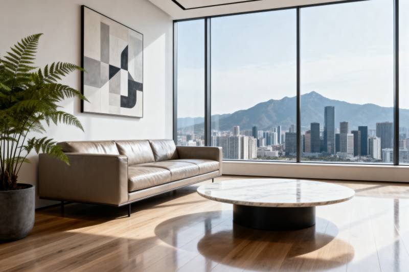 现代客厅城市景观图片