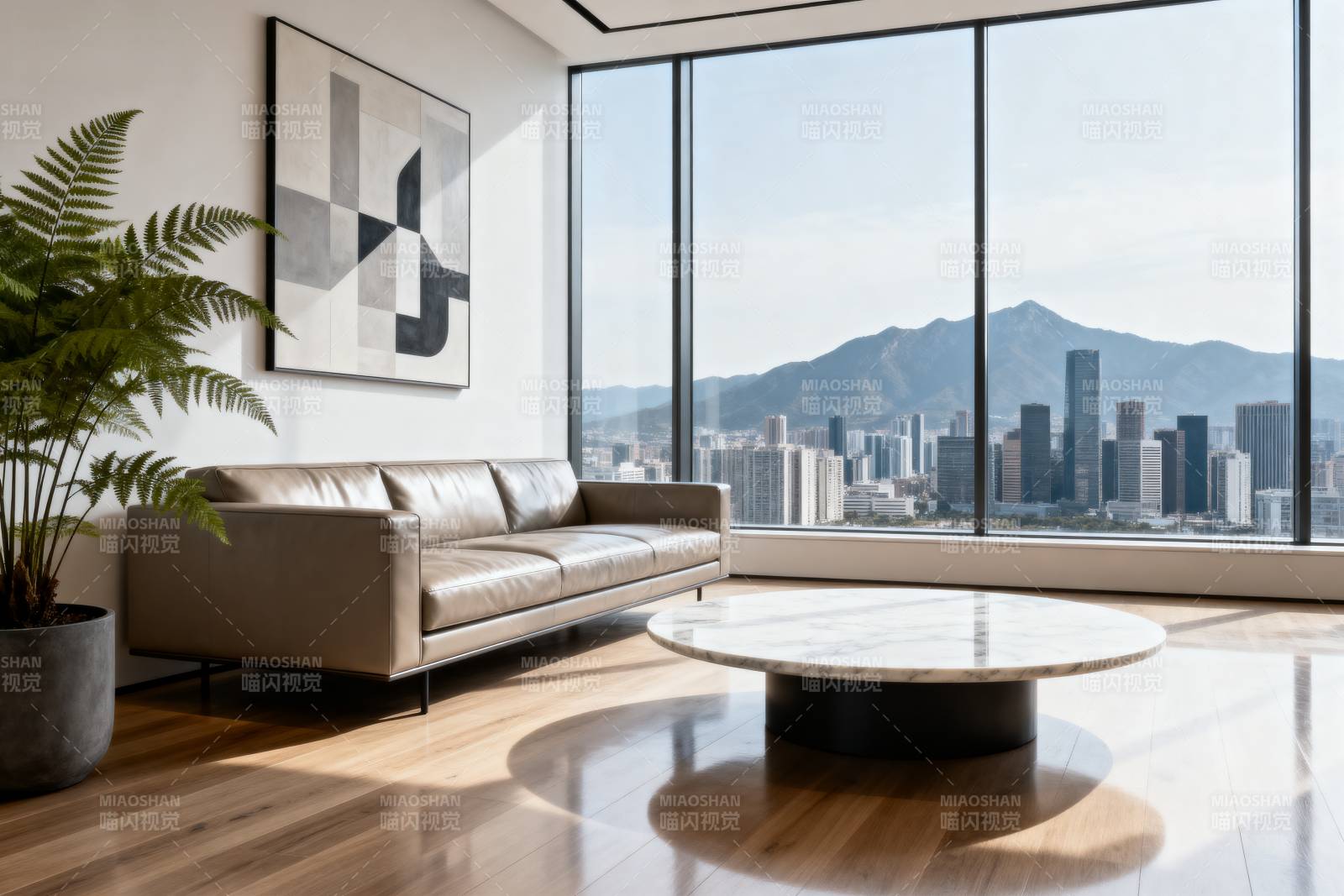 现代客厅城市景观图片