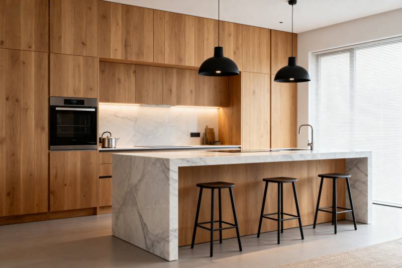 现代木质厨房设计图片