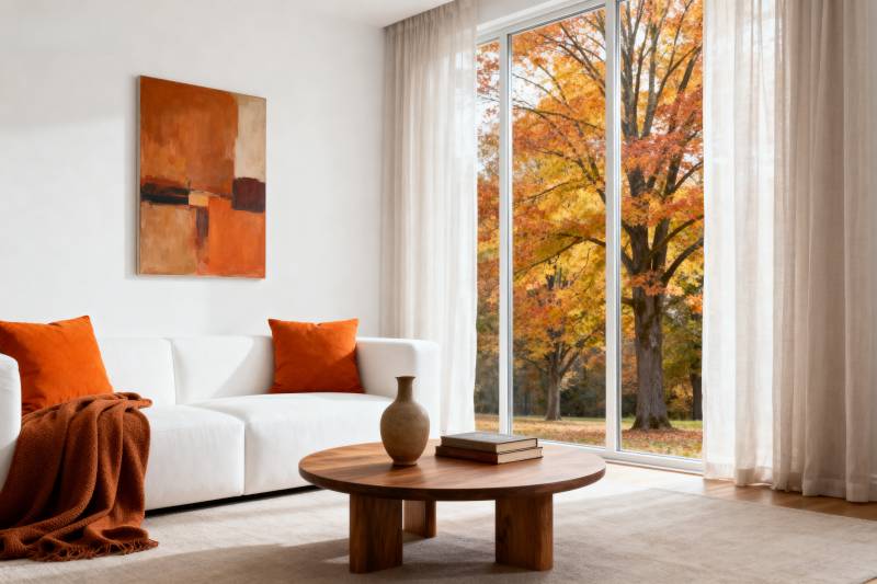 秋日客厅美景图片