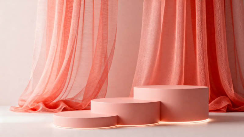 粉红帷幕舞台图片