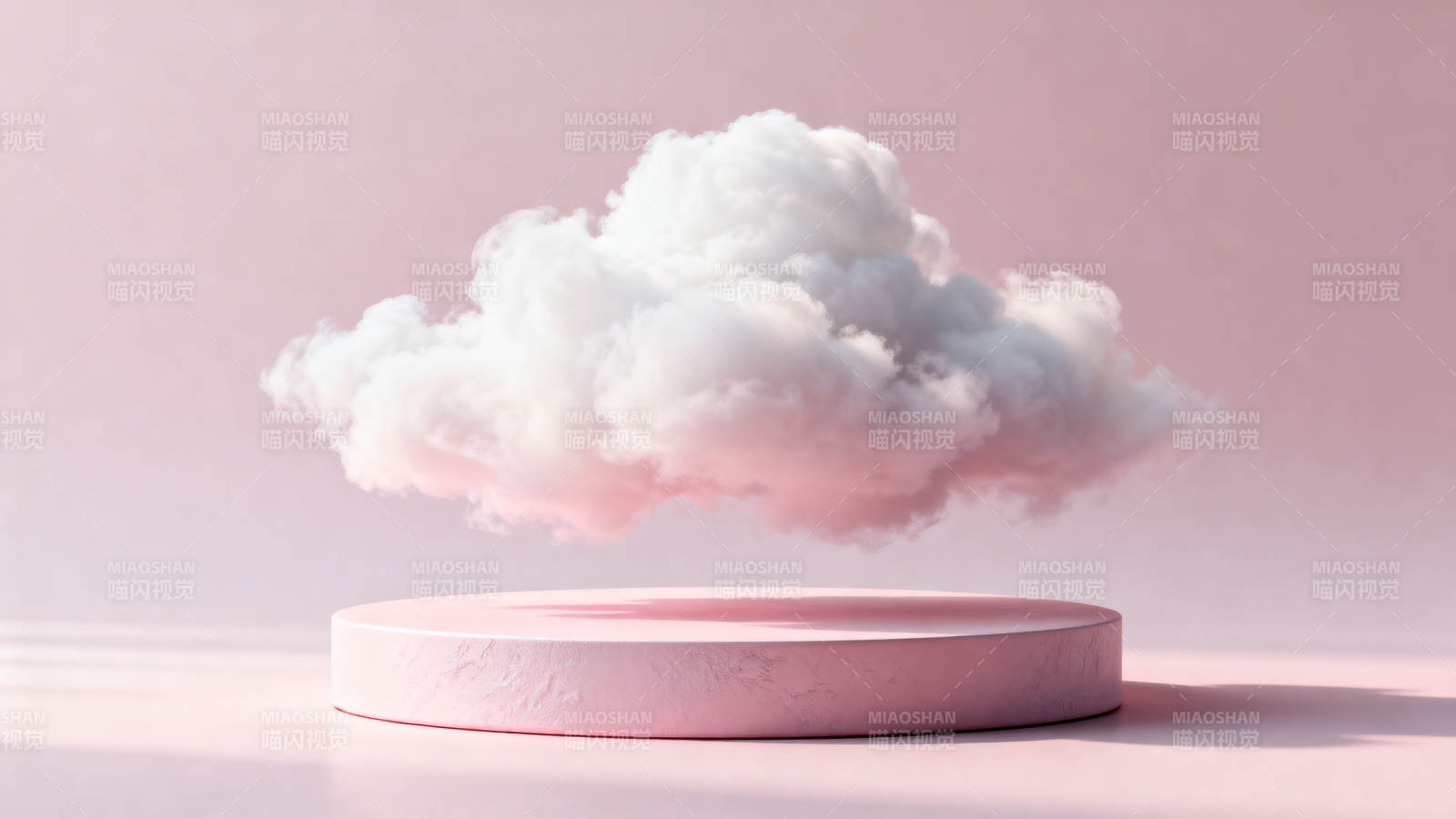云朵悬浮于台座上图片