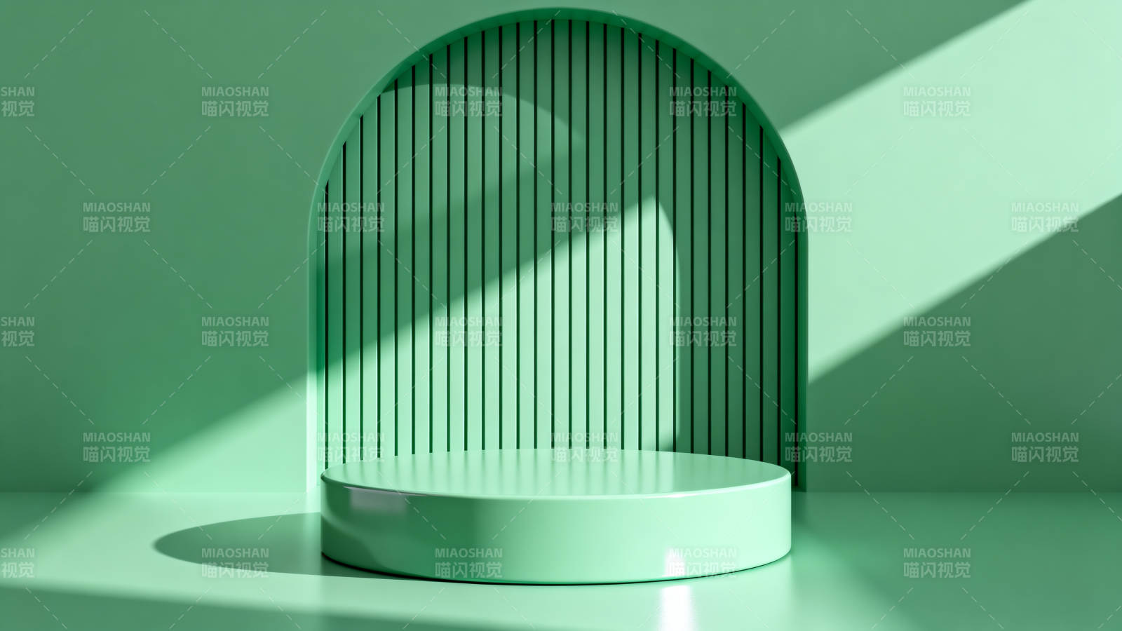 绿色几何舞台图片