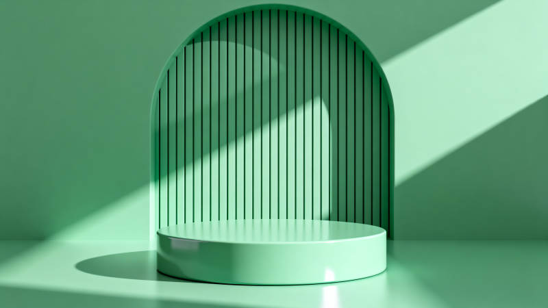 绿色几何舞台图片