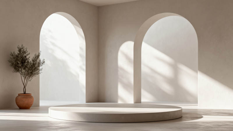 光影拱门静谧空间图片