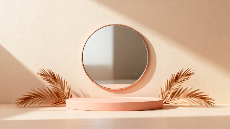 简约镜台 棕榈点缀图片