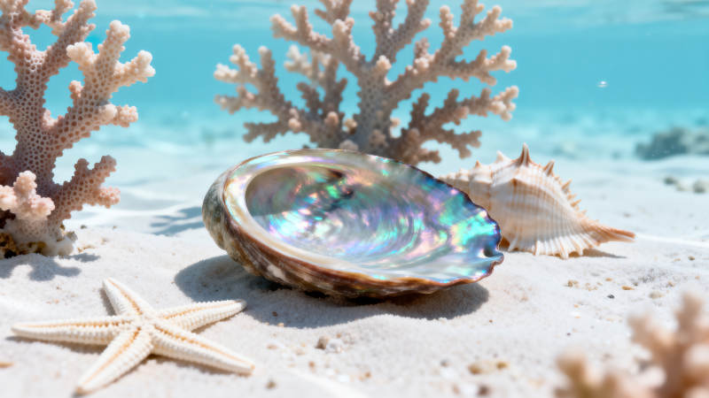 海滩上的贝壳与珊瑚图片