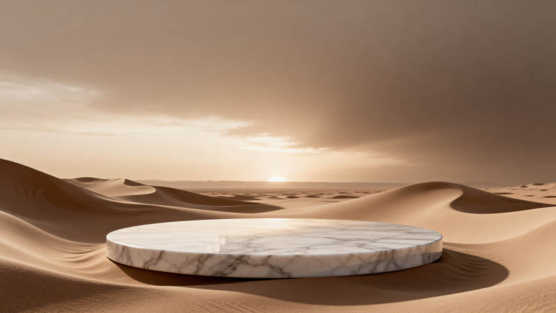 沙漠中的大理石台图片