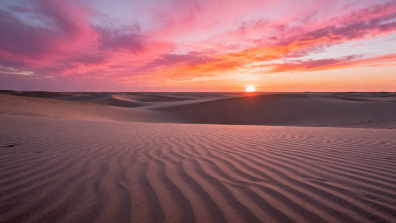 沙漠日落美景图片
