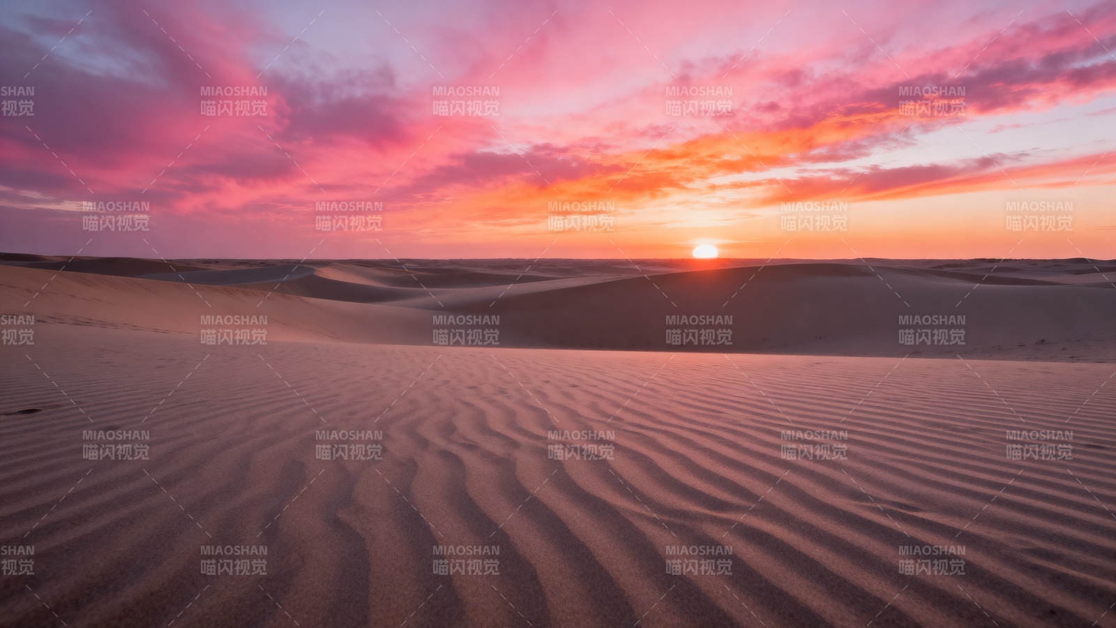 沙漠日落美景图片
