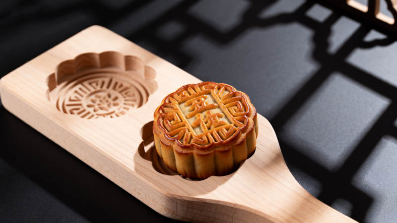 中秋月饼特写图片