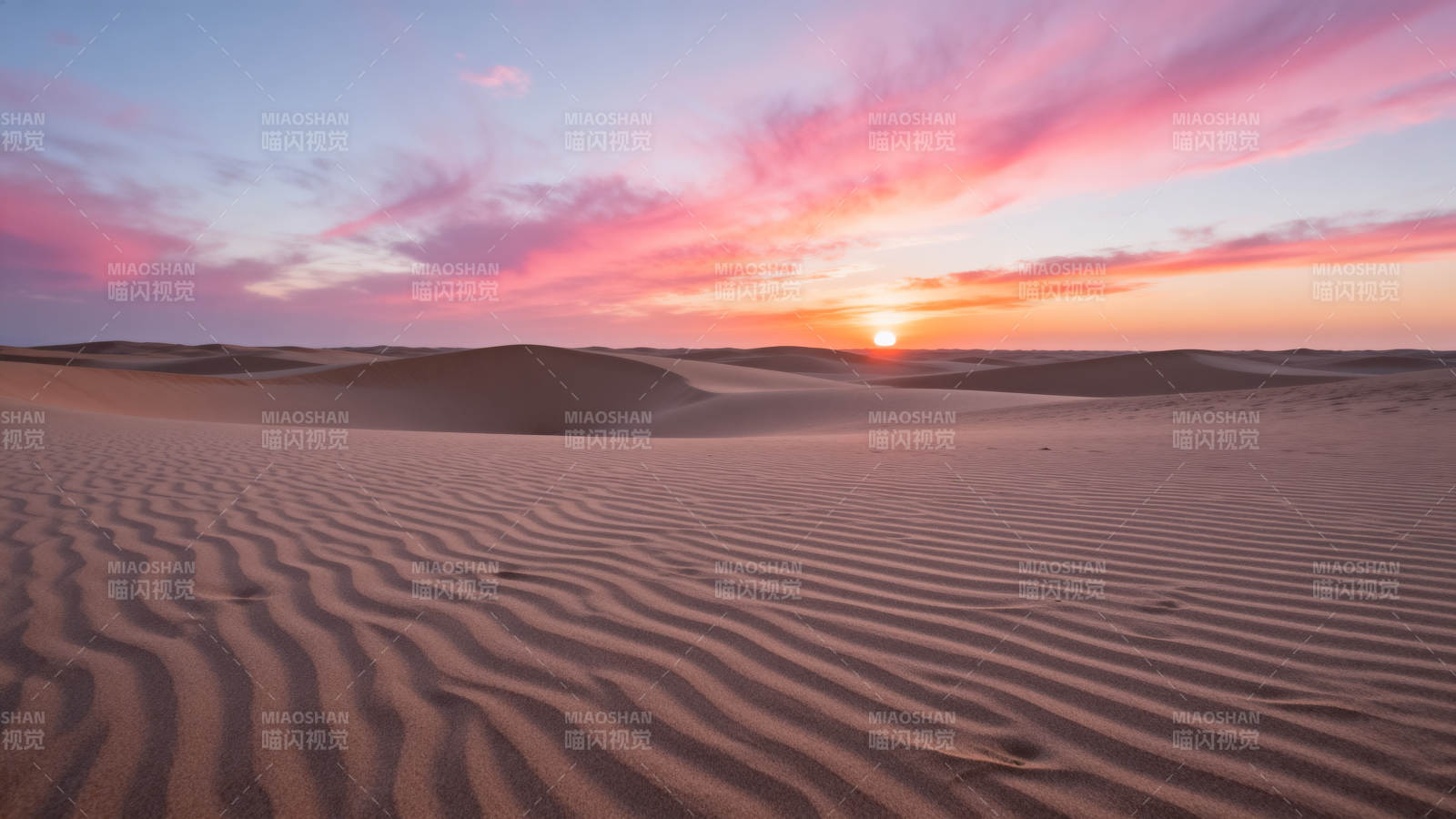 沙漠日落美景图片