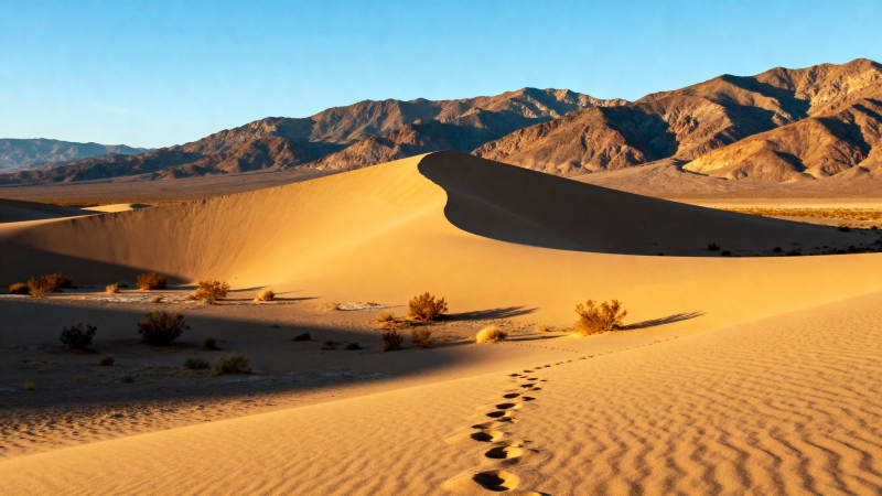 沙漠足迹图片