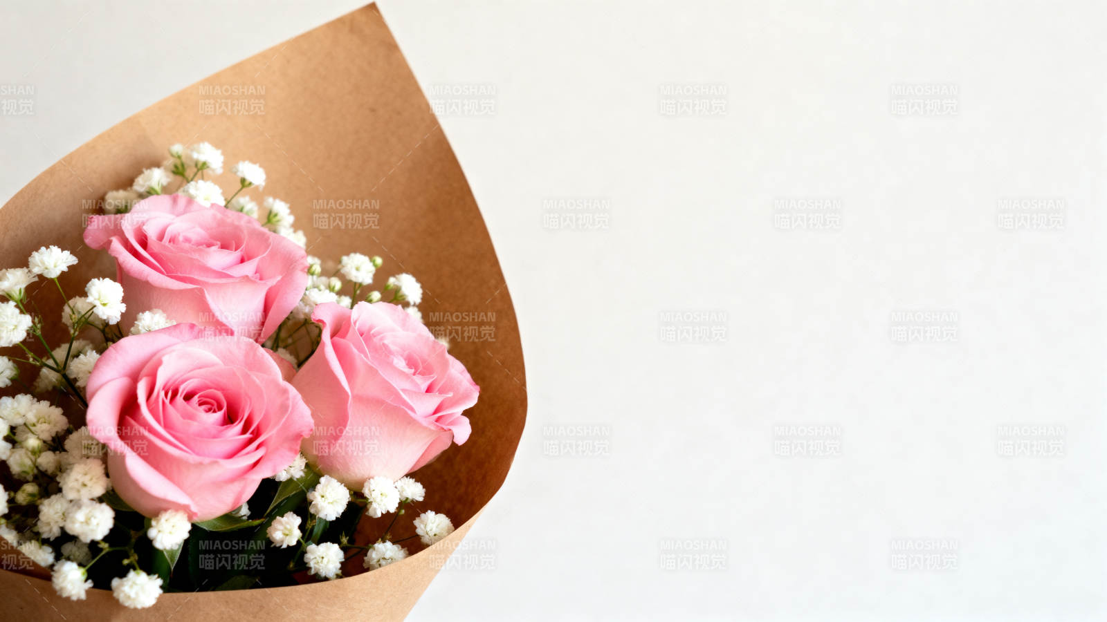 粉玫瑰花束图片