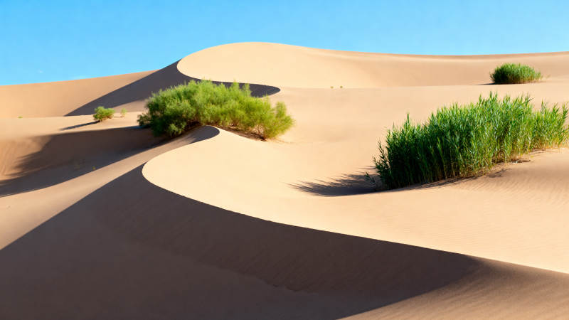 沙丘绿洲图片