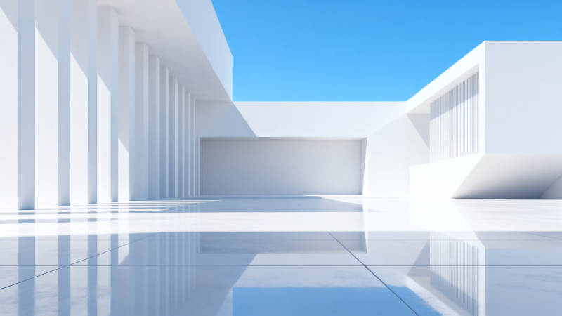 极简白色建筑空间图片