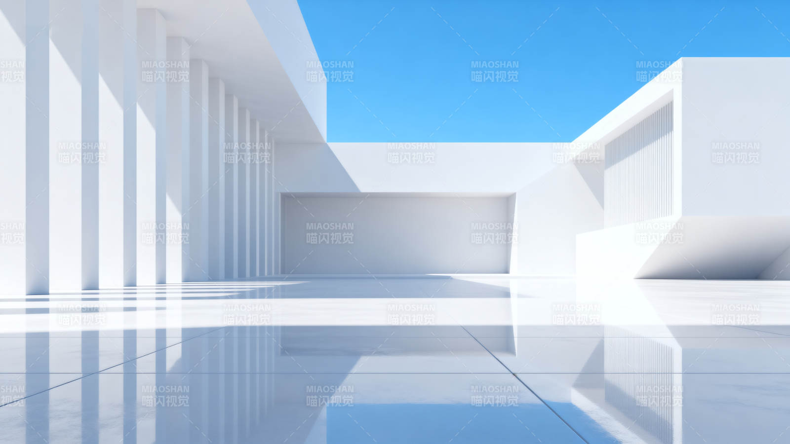 极简白色建筑空间图片