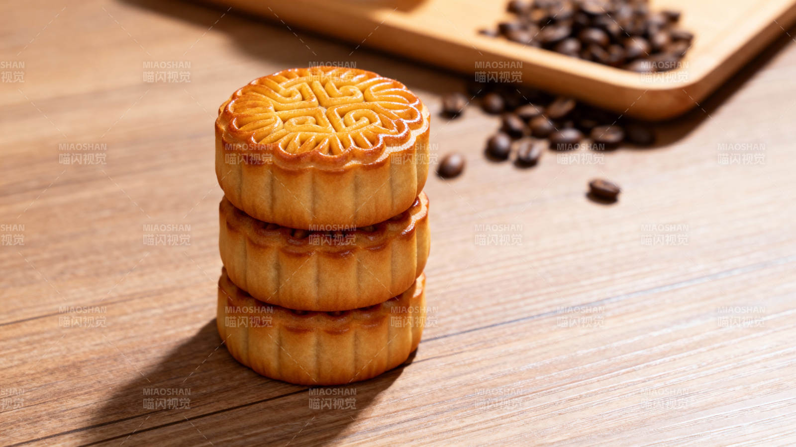 中秋月饼叠放图图片