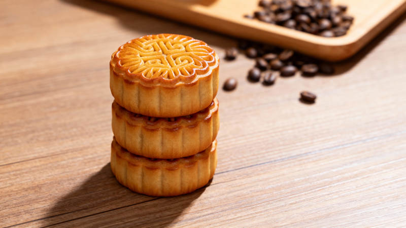 中秋月饼叠放图图片