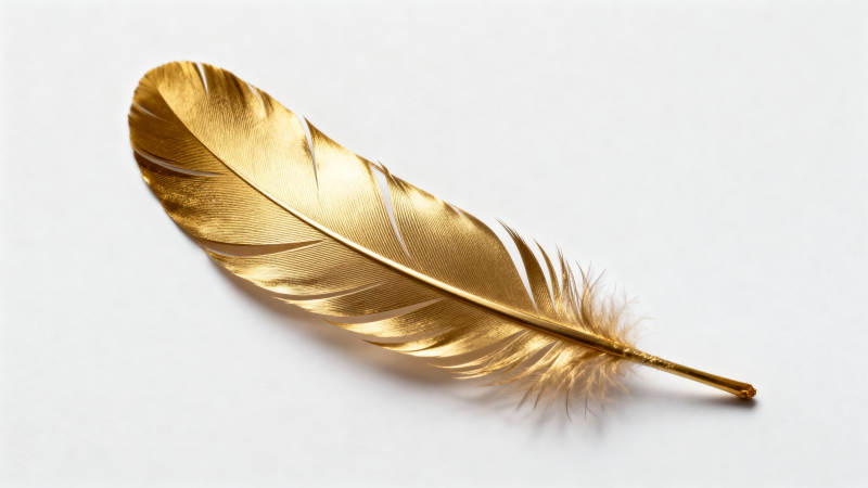 金色羽毛静卧图片