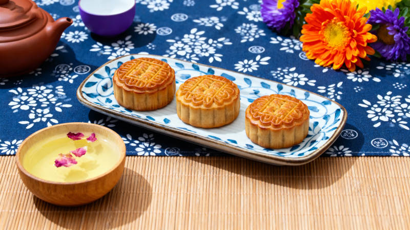 中秋月饼茶点图片