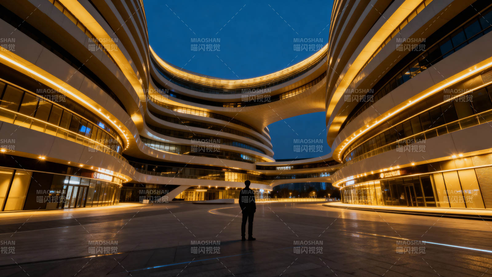 未来建筑夜景图片