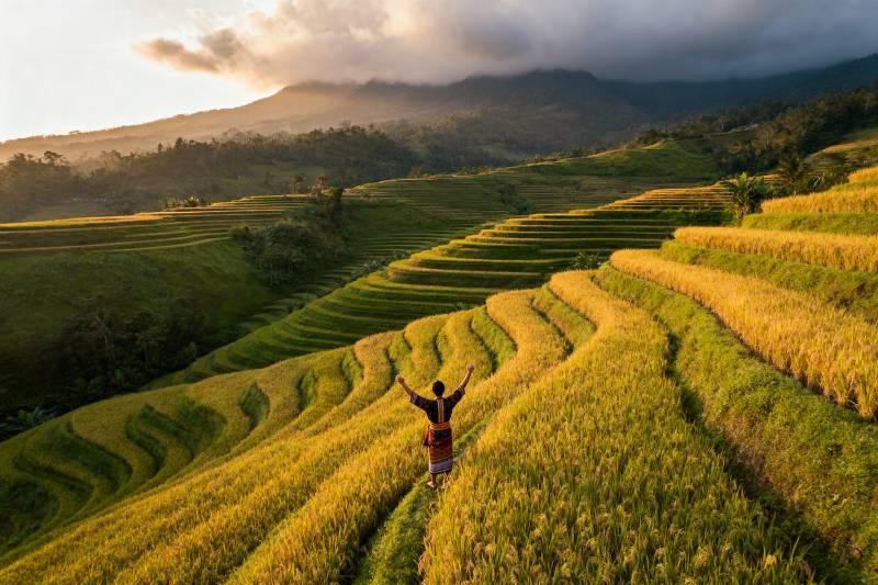 梯田晨光 心旷神怡图片