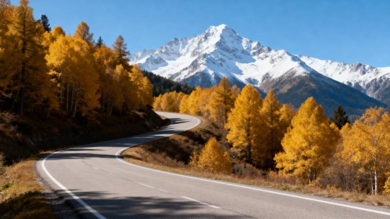 秋山公路美景图片