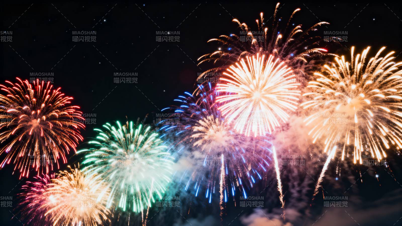 绚丽烟花夜空绽放图片