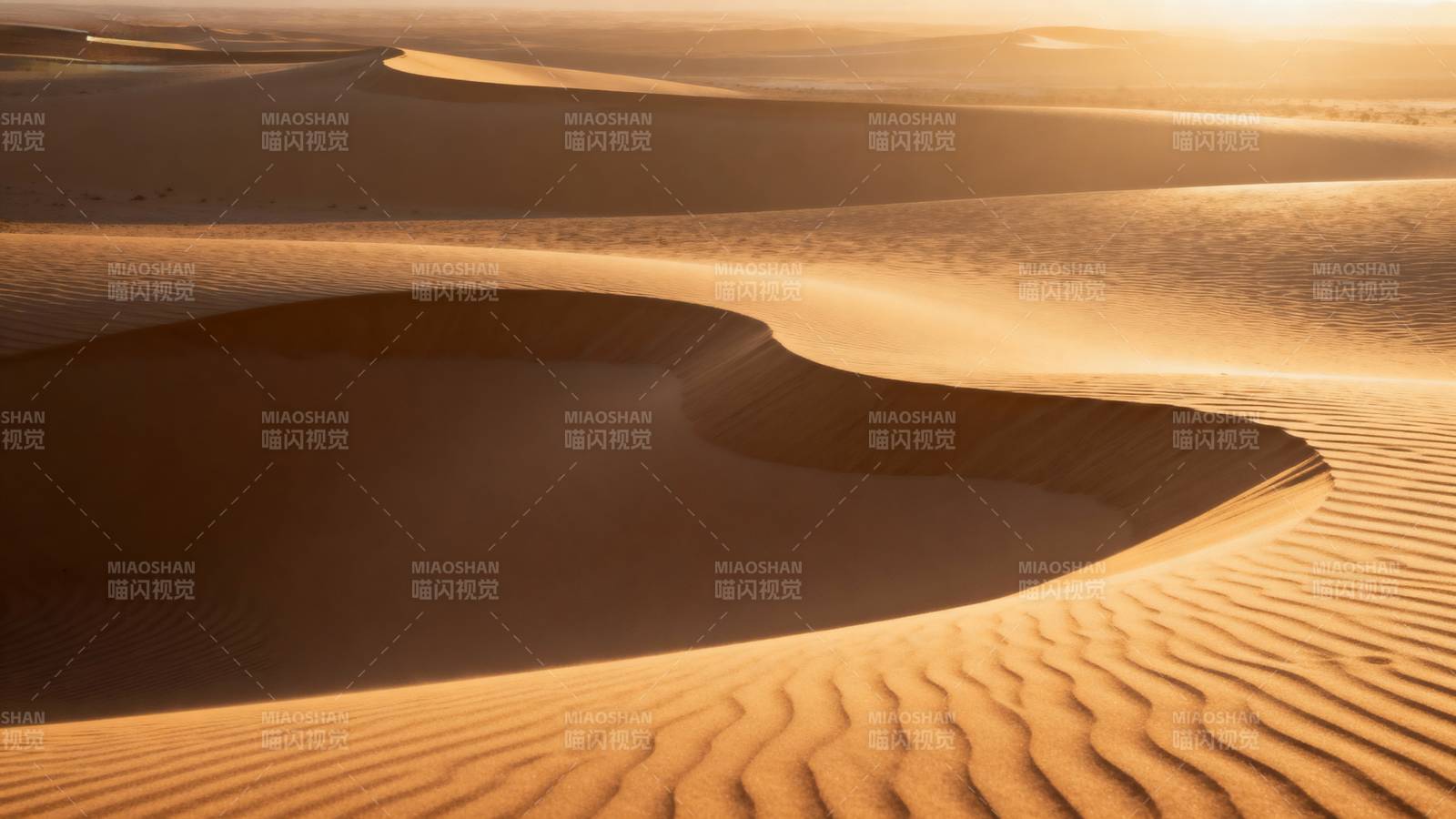 金色沙丘日落图片