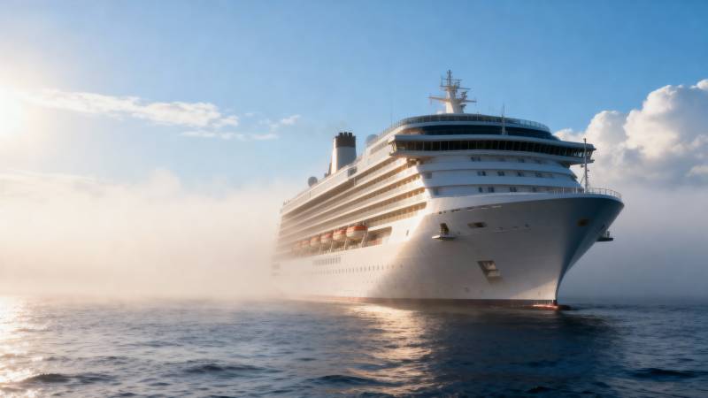 豪华邮轮破浪前行图片