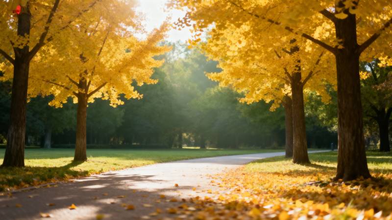 秋日林荫道图片