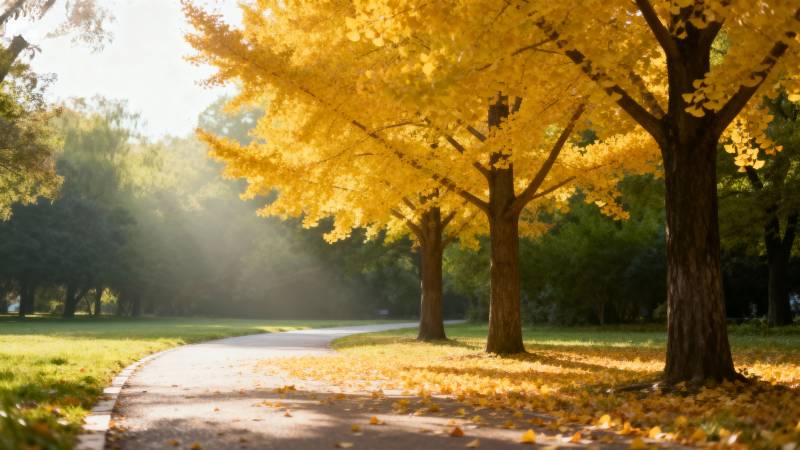 秋日林间小径图片