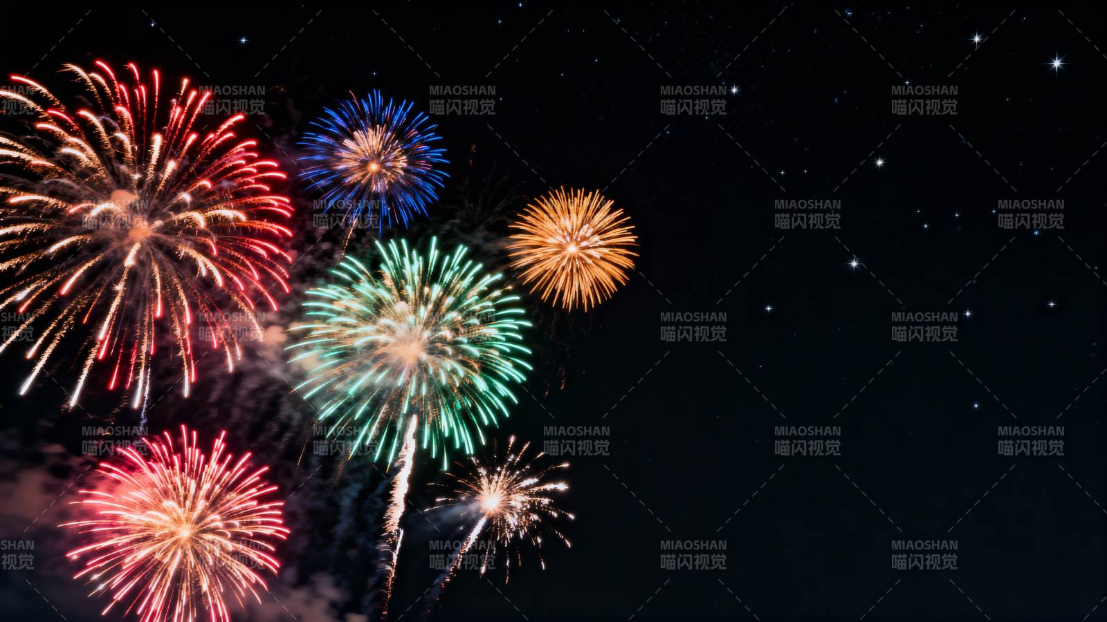 璀璨烟花夜空绽放图片