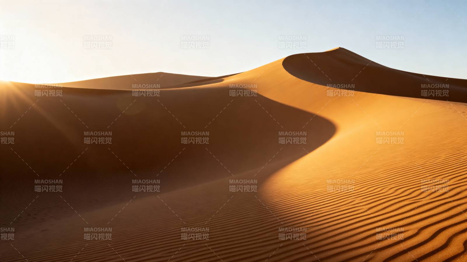 沙漠日出美景图片