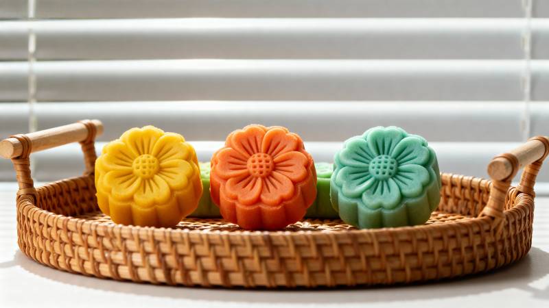 花形皂三色摆盘图片