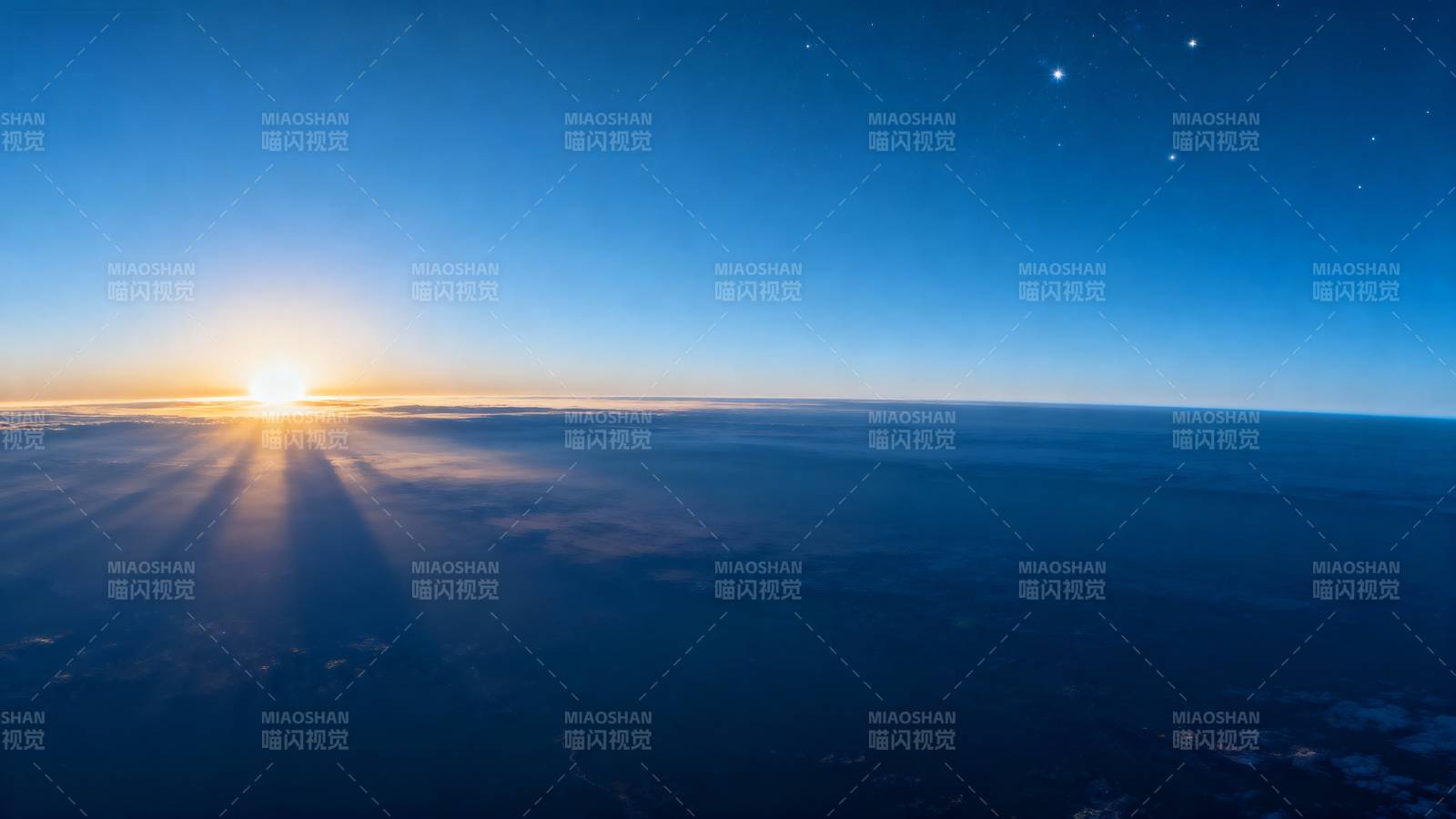 日出云海星辰图片
