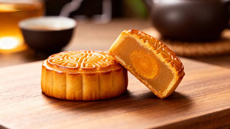 中秋月饼特写图片