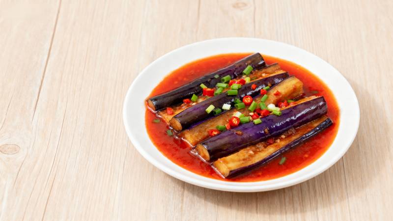 红烧茄子配青椒图片