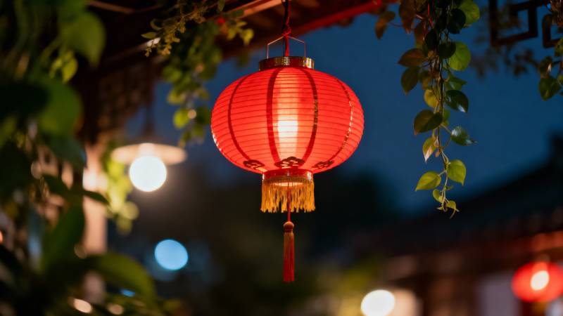 红灯笼夜景图片